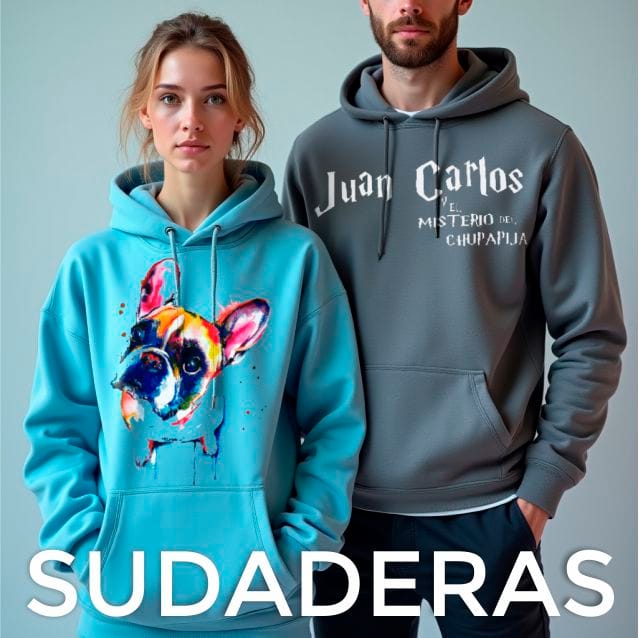 Diseña sudaderas a tu medida, con estampados, bordados o serigrafía. Perfectas para uso diario, equipos y eventos.