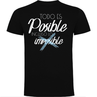 camisetas modelo camiseta nada es imposible para caballero en color Negro | ropa personalizada Hitase