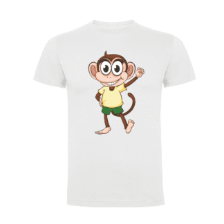 camisetas modelo hellomonkey para caballero en color Blanco | ropa personalizada Hitase