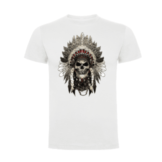 camisetas modelo indio puff para caballero en color Blanco | ropa personalizada Hitase