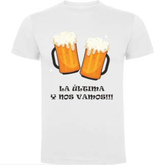camisetas modelo la ultima y nos vamos! para caballero en color Blanco | ropa personalizada Hitase