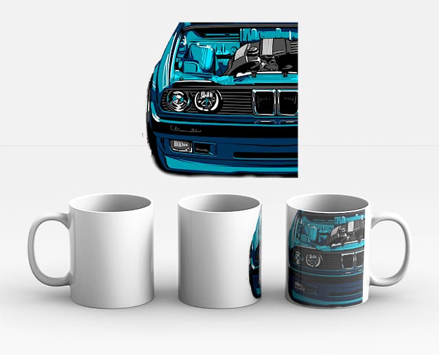 Taza decorativa modelo E30 M3 Sport apta para uso diario