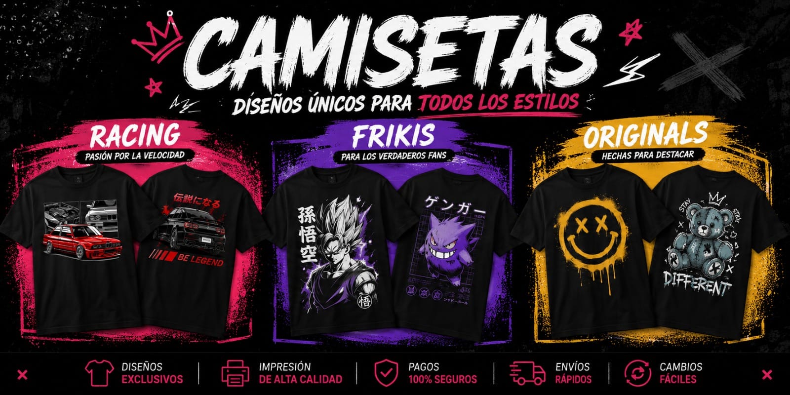 Banner de camisetas personalizadas.
