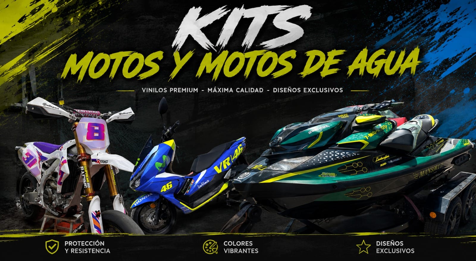 Banner Hitase de Kits de Motos y Motos de agua